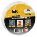 Изолента ПВХ 19мм 20м белая, IEK