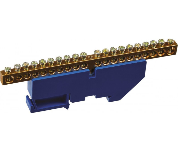 Шина нулевая 6х9 мм на DIN изоляторе NBB-M69-20D/B , 20 отверстий, Navigator