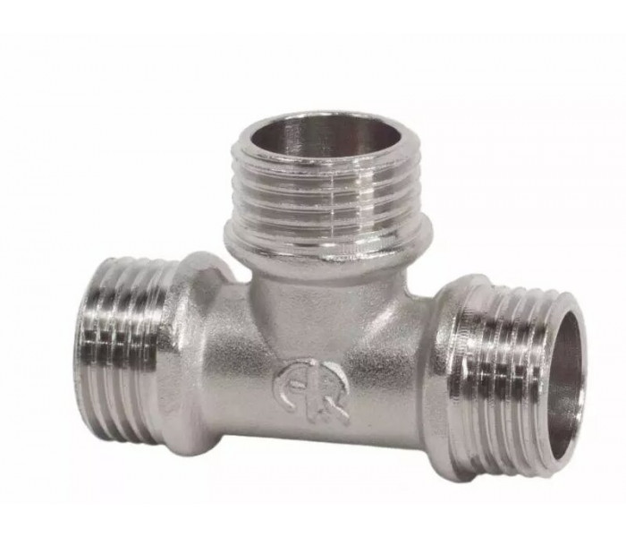 Тройник никелированный переходной НР-НР-НР 1/2"x1/2"x1/2", RTP