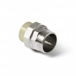 Муфта PPR комбинированная разъемная 20х3/4" НР, серая, Pro Aqua