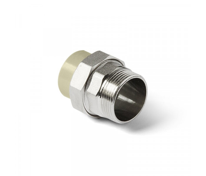 Муфта PPR комбинированная разъемная 25х3/4" НР, серая, Pro Aqua