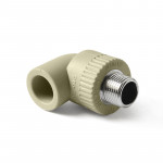 Угольник PPR комбинированный 25х1/2" НР/90°, серый, Pro Aqua