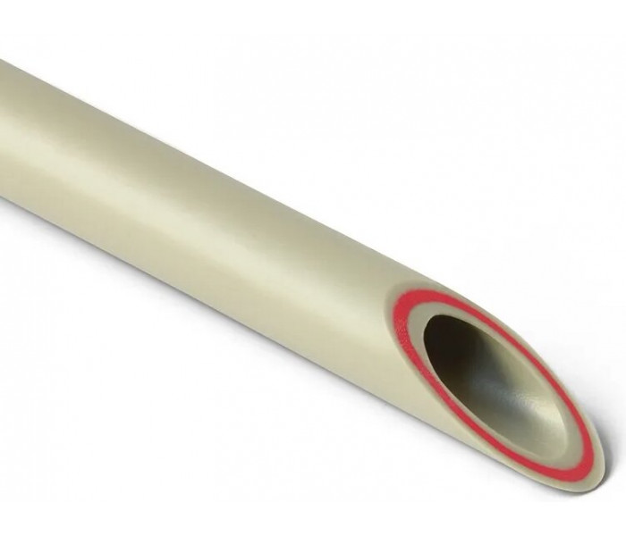 Труба PPR Rubis армированная стекловолокном, SDR6 25х4,2/4000 мм, PN25, серая, Pro Aqua