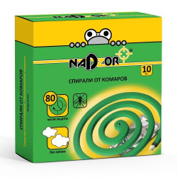 Спирали от комаров малодымные без запаха 10шт, Nadzor