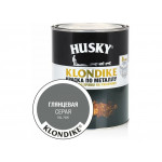 Краска по металлу HUSKY-KLONDIKE глянц. серая RAL 7005 0,9л