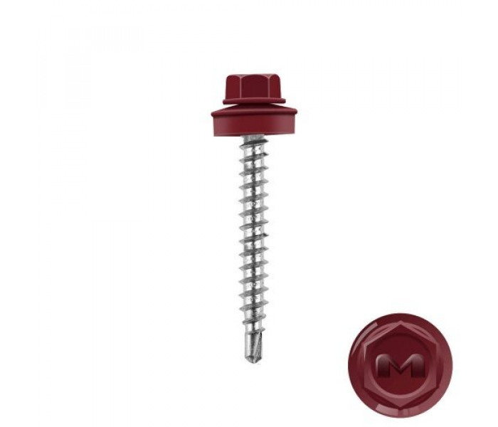 Кровельный саморез RAL3005 красное вино 4,8х38(35)