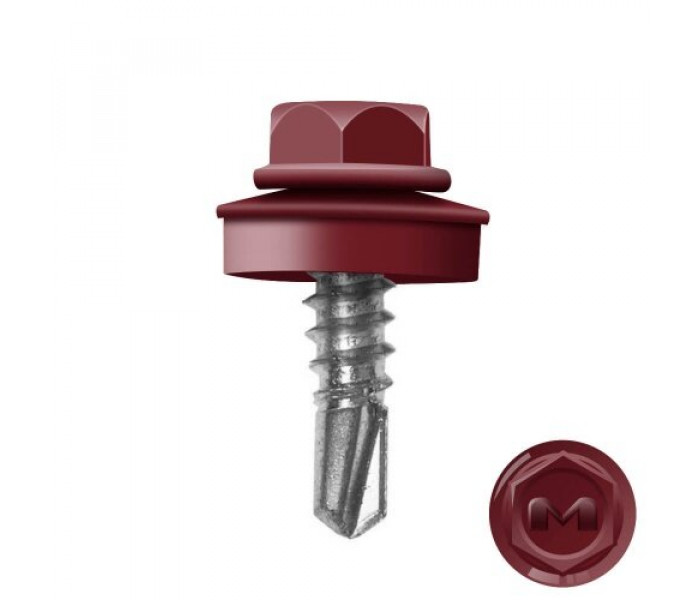 Кровельный саморез RAL3005 красное вино 5,5х19