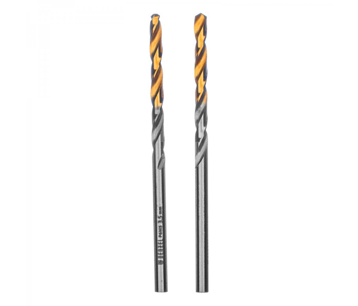 Сверло спиральное по металлу 3,5x70мм, Р6М5, Golden Tip , 2шт.// Denzel