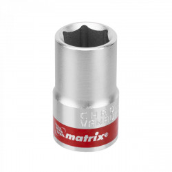 Головка торцевая, 14 мм, 6-гранная, CrV, под квадрат 1/2", хромированная// Matrix