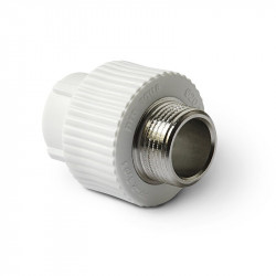 Муфта PPR комбинированная 20х3/4" НР, белая, Pro Aqua