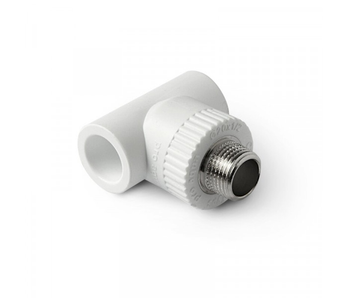 Тройник PPR комбинированный 25х3/4" НР, белый, Pro Aqua