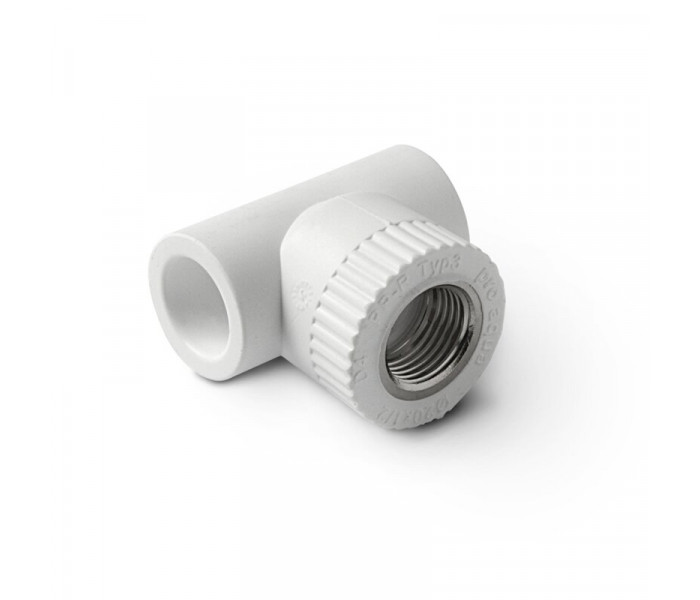 Тройник PPR комбинированный 32х3/4" ВР, белый, Pro Aqua