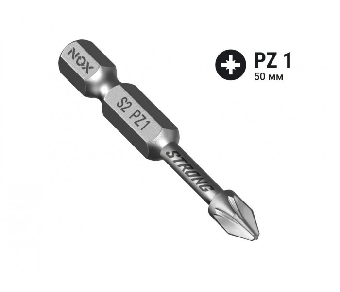 Бита torsion Pz1х50 для ударного шуруповёрта// "NOX" STRONG