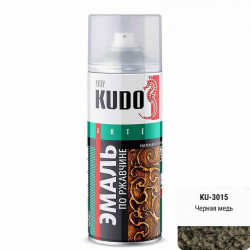 Эмаль молотковая по ржавчине KUDO чёрная медь 520мл